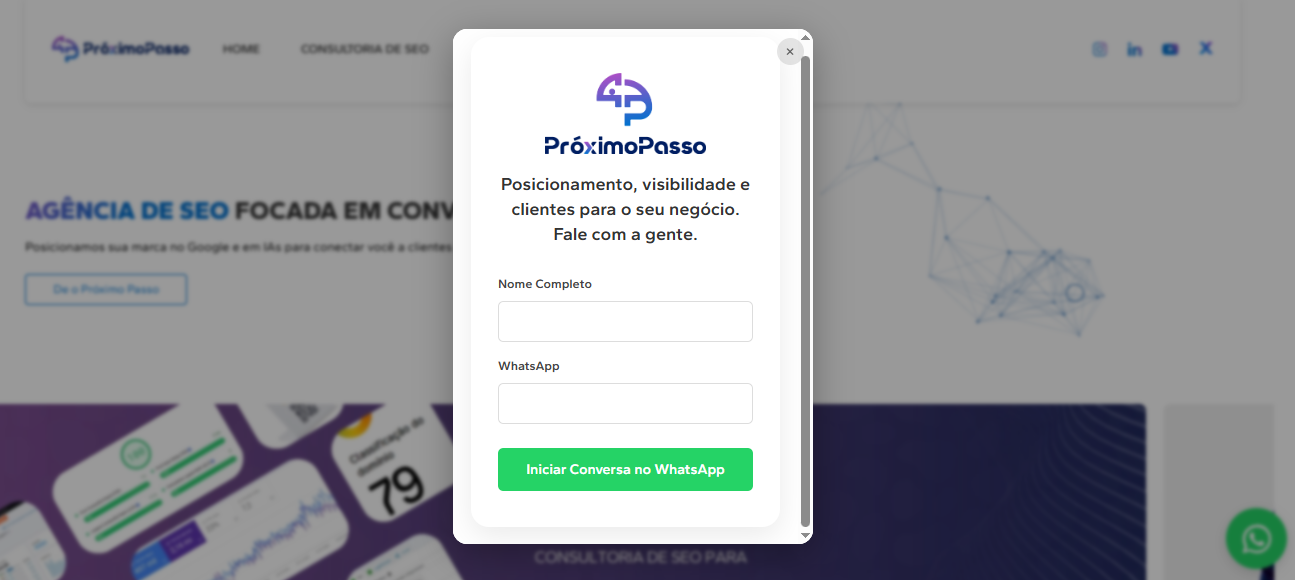 CRM formulario proximo passo