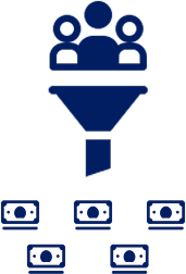 funil com leads entrando e dinheiro saindo